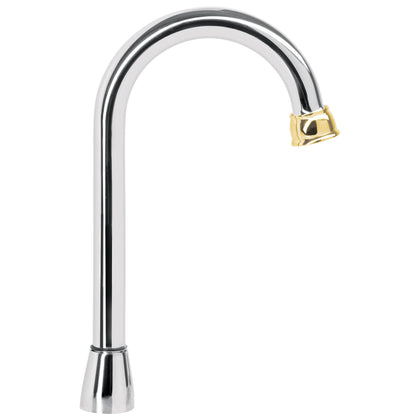 Foset AQCR-60G Cuello para mezcladora de lavabo, tipo bar,cromo/Oro, Aqua