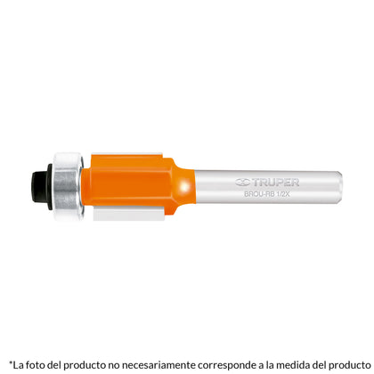 Truper BROU-RB1/4X Broca para router, corte recto, 1/4' con balero