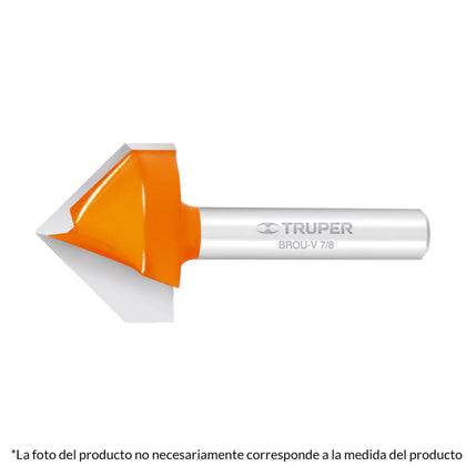 Truper BROU-V1-1/8 Broca para router, corte en 'V', 1-1/8'