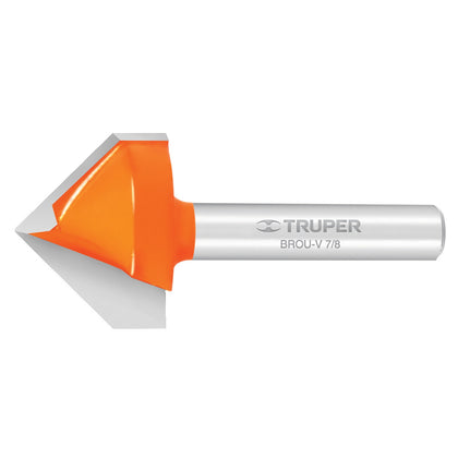 Truper BROU-V7/8 Broca para router, corte en 'V', 7/8'