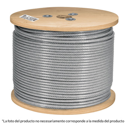 Fiero CAB-1/8RX3 Cable rígido 1/8' acero 7x7 recubierto PVC, 300 m