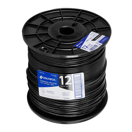 Volteck CAB-12N-500 Cable THHW-LS 12 AWG negro en carrete de 500 m