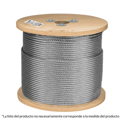 Fiero CAB-3/16R3 Cable rígido 3/16' de acero 7x7 hilos, 300 m