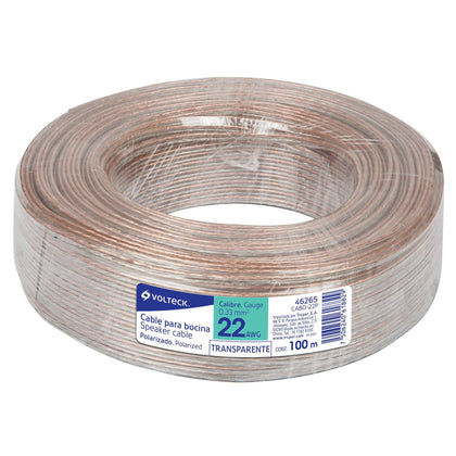 Volteck CABO-22P Cable para bocina, 22 AWG, polarizado, 100 m