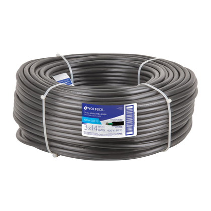 Volteck CAUR-314 Cable uso extra rudo 3 x 14 AWG en rollo de 100 m