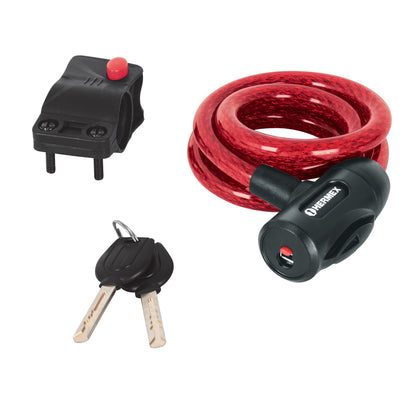 Hermex CB-12 Candado de cable con llave, 12 mm X 1.0 m