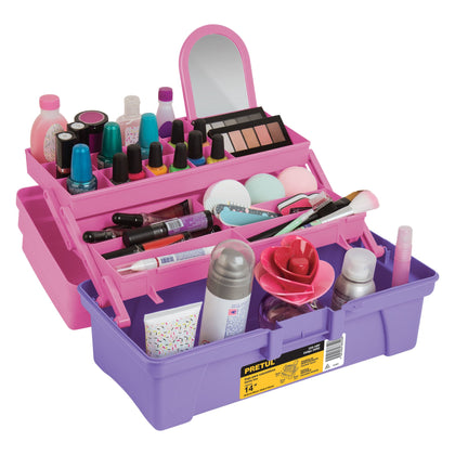 Pretul CCO-14RP Caja cosmetiquera 14', rosa/morado, Pretul