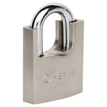 Hermex CHR-60A Candado de hierro 60 mm con coraza, llave anti-ganzúa