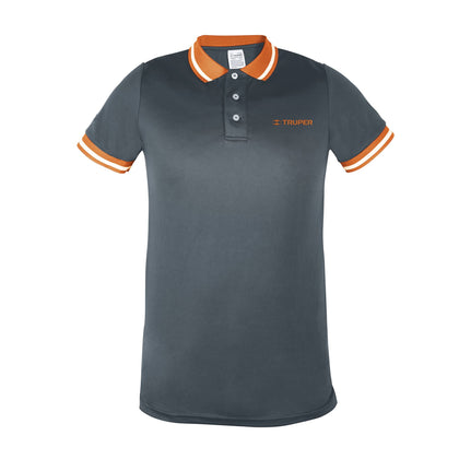 Truper DRY-GC-G Playera tipo polo dry fit gris, para caballero, talla G