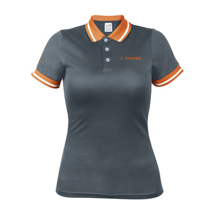 Truper DRY-GD-C Playera tipo polo, dry fit, gris, para dama, talla CH