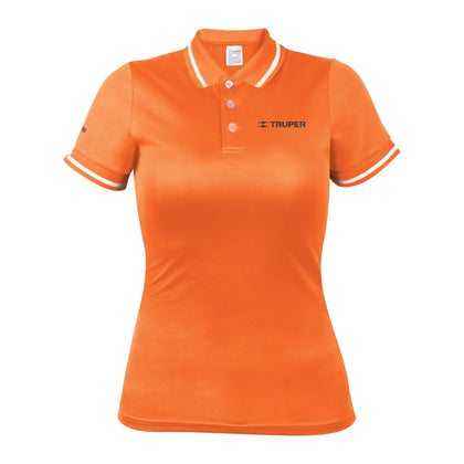 Truper DRY-ND-M Playera tipo polo, dry fit, naranja, para dama, talla M