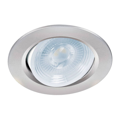 Volteck EMP-105L Luminario empotrable redondo de LED, dirigible 5 W, cromo