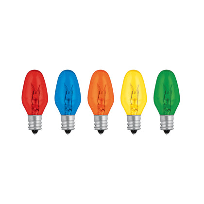 Volteck FI-50C Focos incandescentes de colores, base E12, 7.5 watts, 50pzas