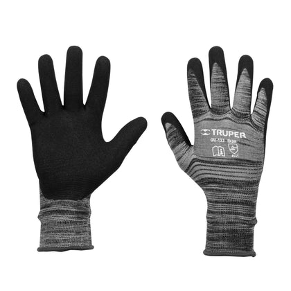 Truper GU-133 Guantes de nylon recubiertos de nitrilo arenoso, G