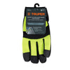 Truper GU-645 Guantes mecánico, alta visibilidad, palma poliuretano, verde