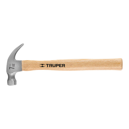 Truper MA-7 Martillo pulido 7 oz uña curva, mango madera