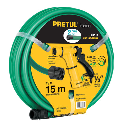 Pretul MAN15P-PIM4P Combo de manguera MAN-15X1/2P y pistola PIM-4P, 15 m, Pretul