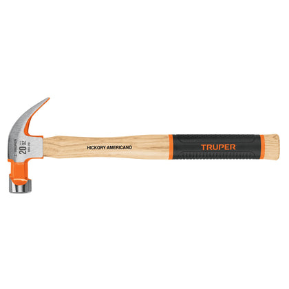 Truper MO-20 Martillo pulido uña curva 20 oz, mango de hickory