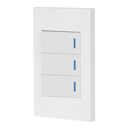 Volteck PA-APTR-EEB Placa armada 3 interruptores 1de 3vías,1 mod,Española,blanco