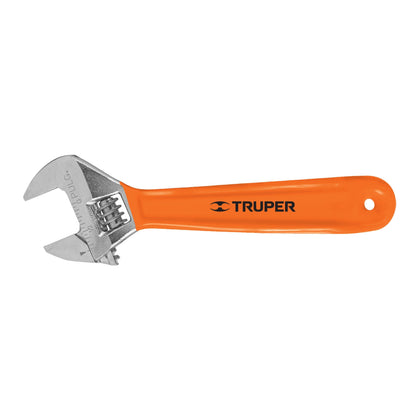 Truper PET-6X Llave ajustable (perico), cromado 6', mango de PVC