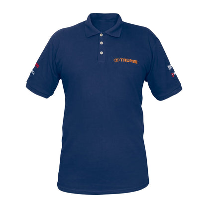 Truper POL-AC-C Playera tipo polo azul, para caballero, talla CH