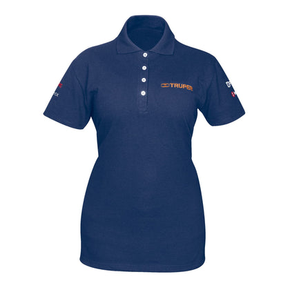 Truper POL-AD-C Playera tipo polo azul, para dama, talla CH