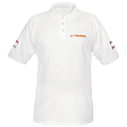 Truper POL-BC-G Playera tipo polo blanca, para caballero, talla G