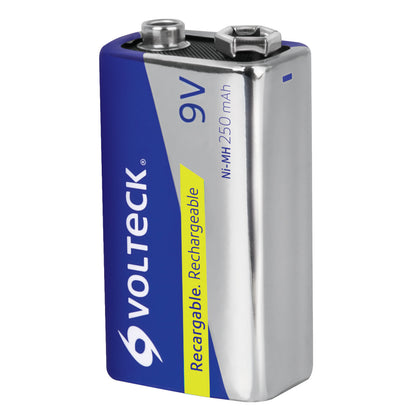 Volteck RE-9V2 Pila recargable, uso general, 9 V, 250 mAh, 1 pieza