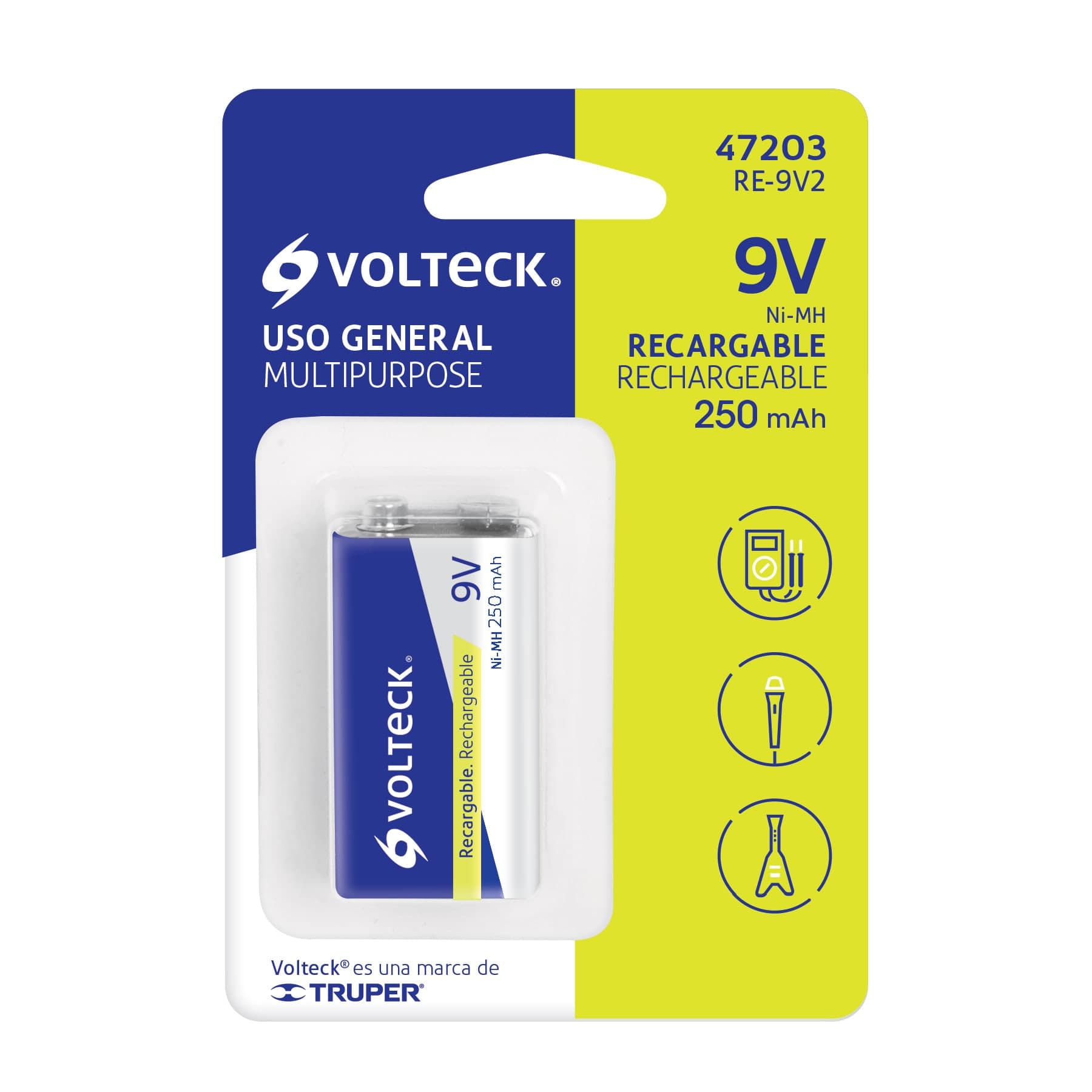 Volteck RE-9V2, Pila recargable : : Electrónicos