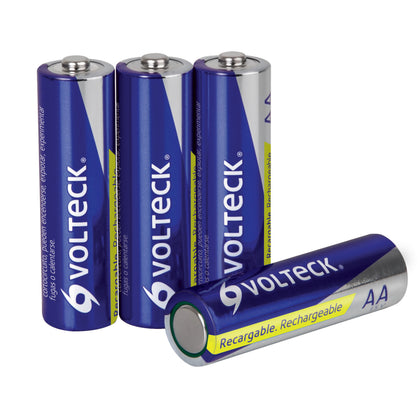 Volteck RE-AA2 Pilas recargables, uso general, AA, 1,300 mAh, 4 piezas