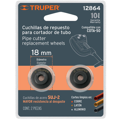 Truper REP-COTA-50 Repuesto de cuchillas para cortador de tubo COTA-50, 2 pzas