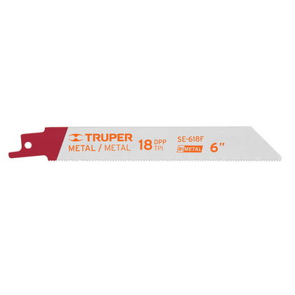 Truper SE-618F Segueta sierra sable, 6', 18 DPP, recta para metales, 2 pzas