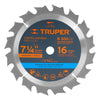 Truper ST-716 Disco sierra 7- 1/4' para madera, 16 dientes centro 5/8'