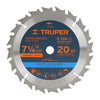 Truper ST-720 Disco sierra 7- 1/4' para madera, 20 dientes centro 5/8'