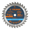 Truper ST-730 Disco sierra 7- 1/4' para madera, 30 dientes centro 5/8'