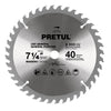 Pretul ST-740P Disco sierra p/madera 7-1/4',40 dientes ,centro 5/8', Pretul