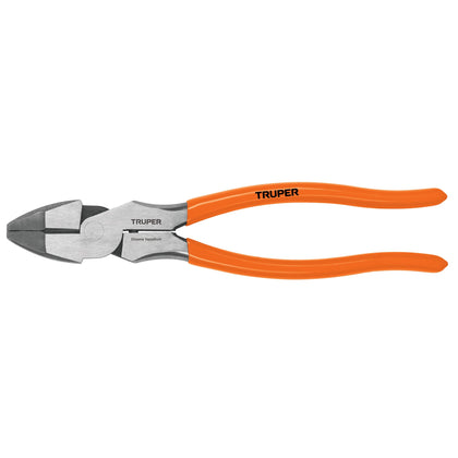 Truper T210-9 Pinza profesional p/electricista 9', c/resorte, mango de PVC