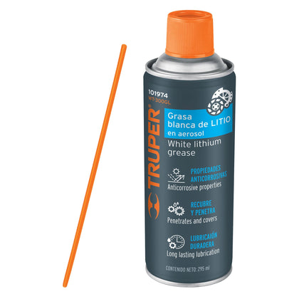 Truper WT-300GL Grasa blanca de litio en aerosol 295 ml