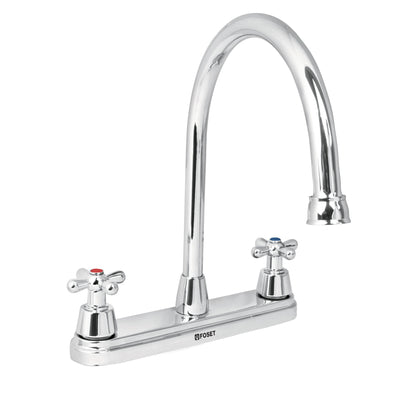 Foset AQF-81 Mezcladora para fregadero, manerales cruceta,acero inox.Aqua - Ferrenacional