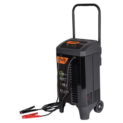 Expert CARBA-200X Cargador de baterías con ruedas 12 V, 200 A, Truper Expert