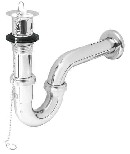 Foset CE-207 Céspol p/lavabo latón c/contra, tapón y cadena, cromo,1-1/4'