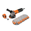 Truper COMBOE-4-1/2A12 Esmeriladora 4-1/2' 700 W, 10 discos y flexómetro