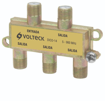 Volteck DICO-14 Divisor coaxial de 1 entrada y 4 salidas