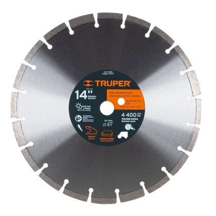 Truper DID-3140A Disco de diamante, 14' para asfalto