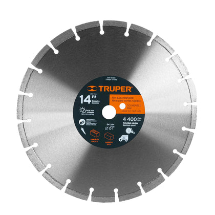 Truper DID-3140C Disco de diamante de 14' x 2.8 mm corte ladrillo y concreto