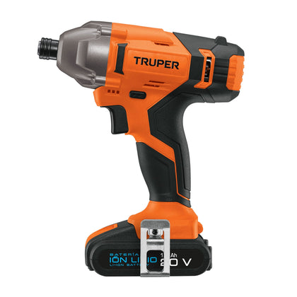 Truper DIMI-20A Destornillador de impacto inalámbrico 1/4', 20 V, Truper