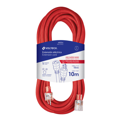 Volteck ERA-10X12 Extensión reforzada aterrizada 10 m 3x12 AWG