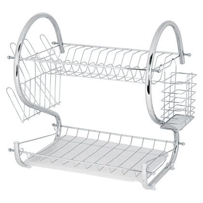 Foset ETR-2 Escurridor de acero cromado con 2 niveles para trastes