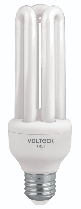 Volteck F-20T Lámpara 20 W, triple, luz día, T4, en blister, Volteck