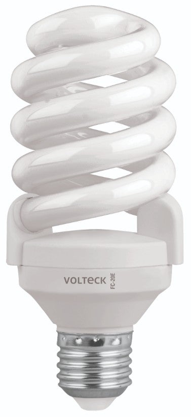 Volteck FC-20E Lámpara 20 W, espiral, luz cálida, T4, en blíster, Volteck